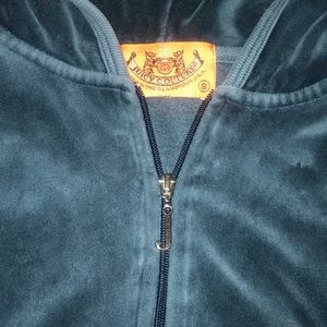 TEAL JUICY COUTURE VELOUR ZIP UP HOODIE, JACKET